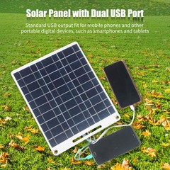 13W 5V Solar Panel With Dual USB Port 2PCS Carabiner Polycrystalline OTYT