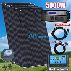 5000W Inverter 200W 400W Solar Panel Kit Home Power Generator 110V Grid System
