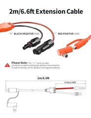 2M Solar Connector to DC 8mm Adapter Cable, 12AWG/14AWG for Portable Power Stati