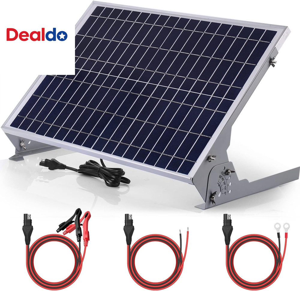 30W 12V Solar Battery Charger Maintainer, Built-In Smart MPPT Charge Controller,