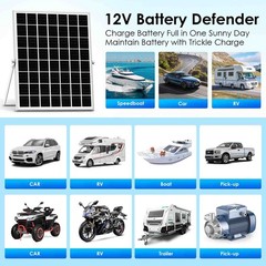 20W 12V Solar Battery Charger Maintainer with MPPT Controller for RV Marine Car