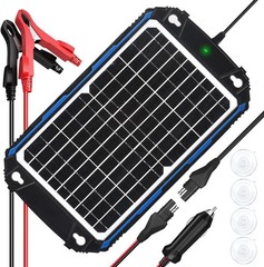 Navy Blue 12W 12V Waterproof Solar Battery Charger with MPPT Controller