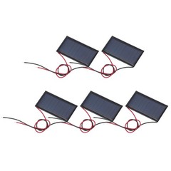 5 Pcs 5V 0.225W 45mA Mini Solar Panels with 2 Cable, 53mm x 30mm