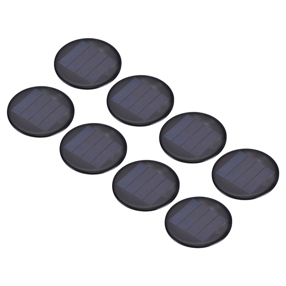 8Pcs 2V 0.26W 130mA Mini Polycrystalline Solar Panel 2.4″/62mm Dia