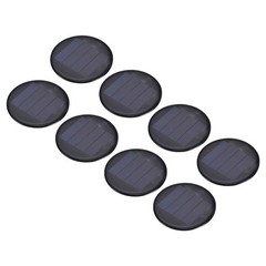 8Pcs 2V 0.26W 130mA Mini Polycrystalline Solar Panel 2.4″/62mm Dia