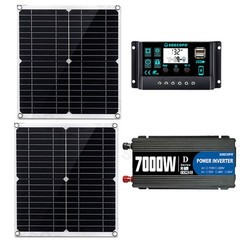 Complete 7000W Off-Grid Solar Kits 7000W Inverter 2pc 300W Solar Panel 110V/220V