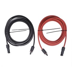 1 Pair Black + Red 20FT Solar Panel Extension Cable Wire Connector 6mm²/10AWG