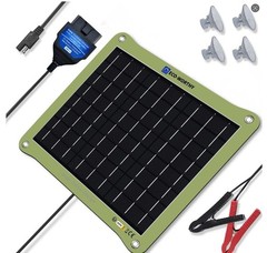 7.5W Solar Car Battery Charger Maintainer 12V Waterproof Portable Trickle Charge