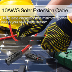 Solar Extension Cable 10AWG MC4 Connector,Pv Wire Extension Cord with Male and F