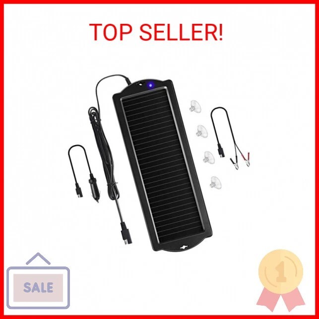 Sunway Solar Car Battery Trickle Charger & Maintainer 12V Solar Panel Power Batt