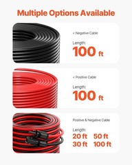 100FT Solar Panel Extension Wire Female & Male Connectors 10AWG Set of 2