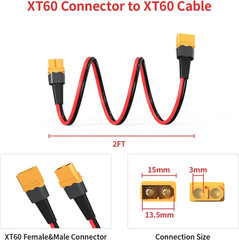 10AWG 2FT XT60 Extension Cable 2 6 10 20 35 50 75 100FT XT60 Female