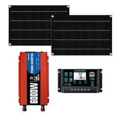 6000W DC to AC Solar Inverter Kit | Includes 2pc Solar Panels &Charge Controller