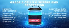 12V 150Ah Max LiFePO4 Lithium Battery 100A BMS Deep Cycle for RV Backup Power