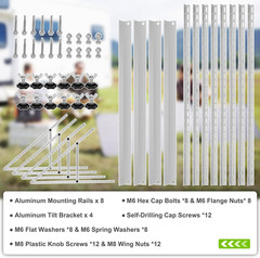 4 Pack 45Inch Adjustable Solar Panel Tilt Mount Brackets with Foldable Tilt Legs