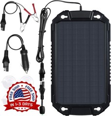 Kit de cargador de energía con panel solar portátil impermeable color negro NEW