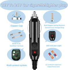 6.8FT Portable12V/24V Car Charger Suitable Compatible Ecoflow Delta/River, Bluet
