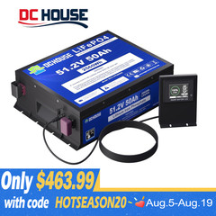 48V 50Ah LiFePO4 Golf Cart Battery with Smart Battery Monitor Trolling Motor