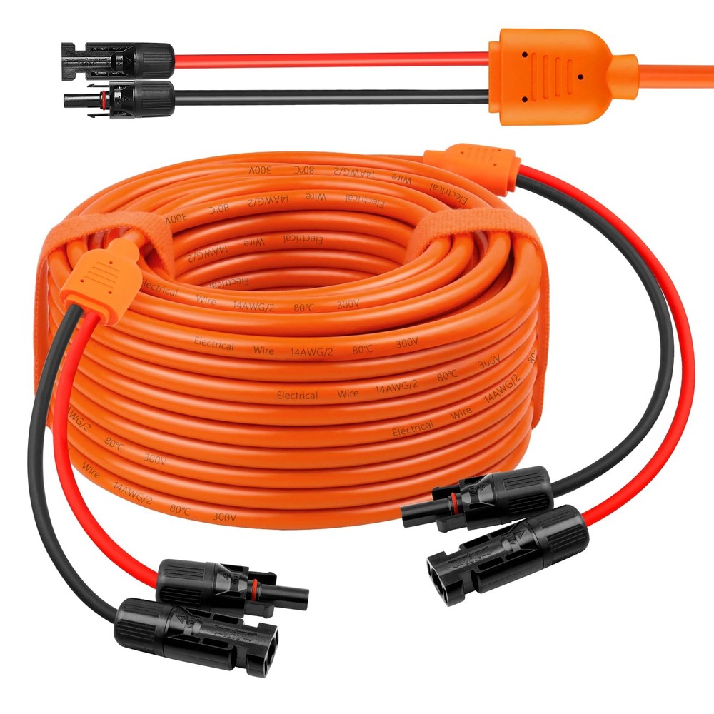 Solar Panel Extension Cable 50FT – MOOKEERF 10AWG+14AWG Solar Wire with Femal…