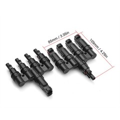 Branch Solar Connector T Connectors 4 Way IP67 Waterproof 14AWG To 10AWG V2