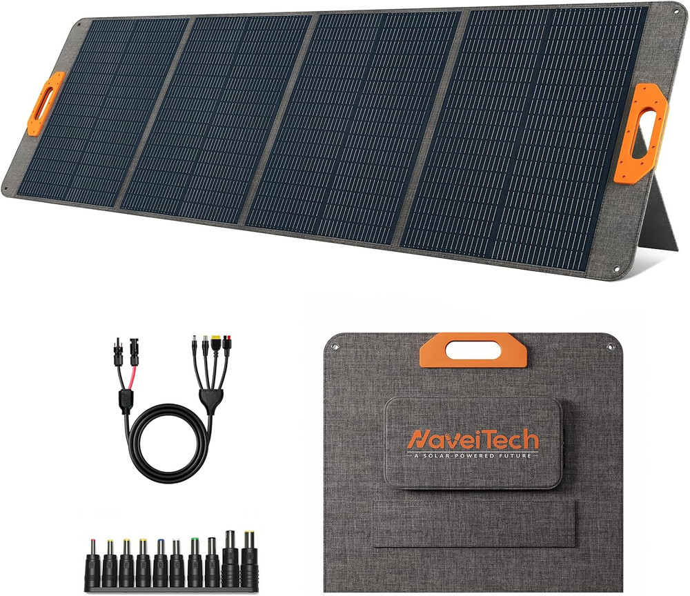 200W Portable Solar Panel, 25% High Efficiency Foldable Solar Panel Charger for