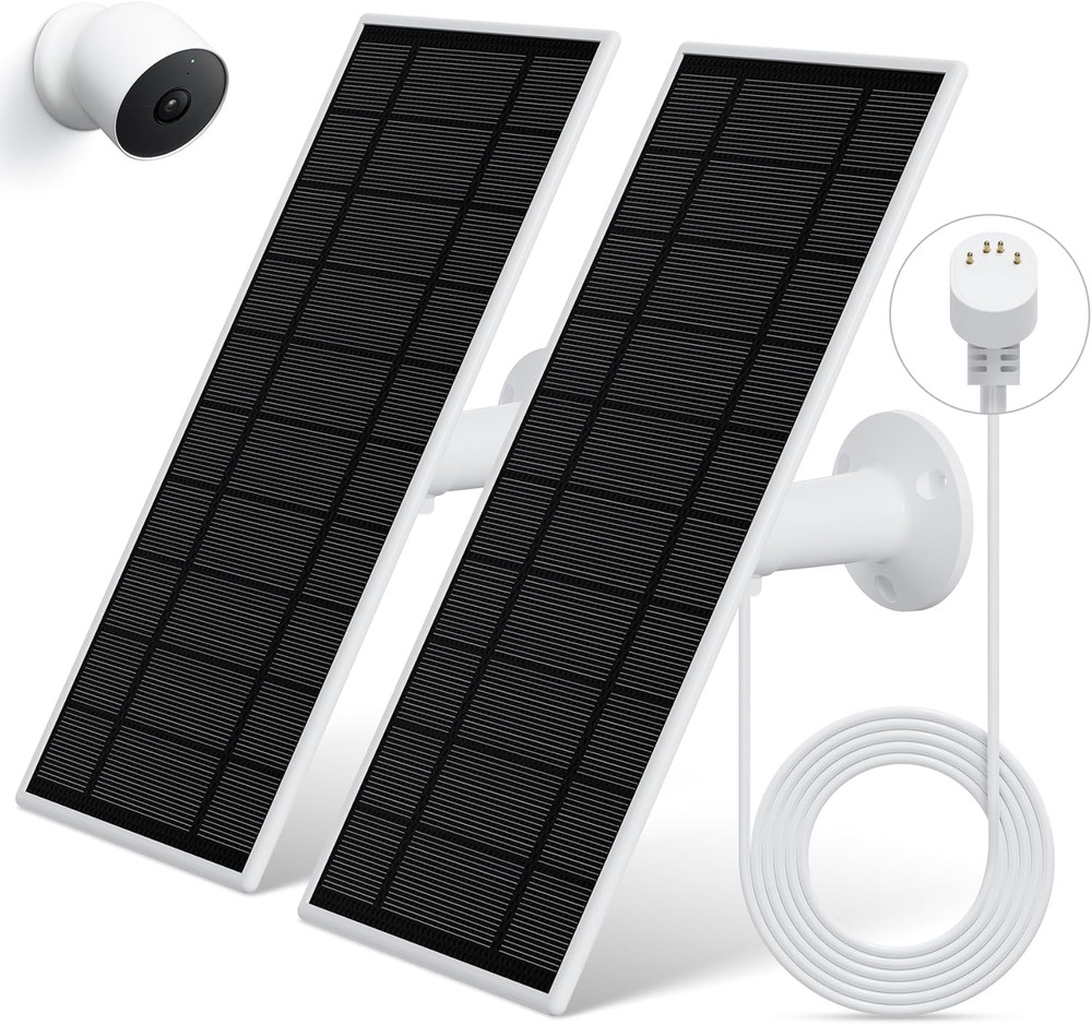 Solar Panel for Google Nest Camera, 2Pack Upgraded Solar Power Charger for Googl