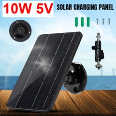 10W 5V Solar Panel for Outdoor CCTV Camera Security Cam Micro USB & USB-C Port