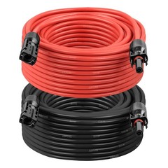 10AWG Solar Extension Cable 75FT Red Black PV Connectors