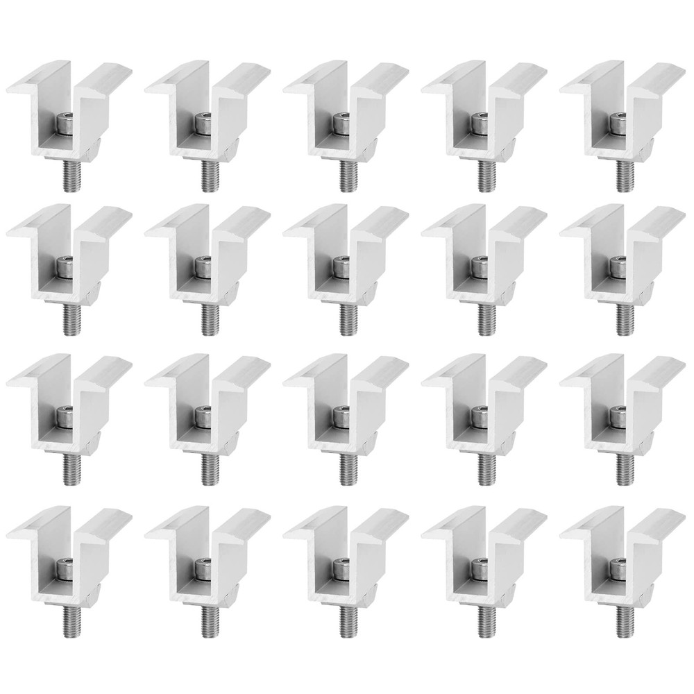 20 Pack Solar Panel Mid Clamps, Aluminum Alloy Mounting Brackets for 1.2″ – 2…