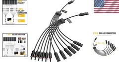 Solar Panel Y Connectors 6 to 1 Male Female Parallel Cable