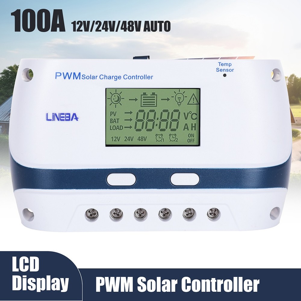 100A Solar Charge Controller 12/24/48V Battery PV Regulator Auto Focus Tracking