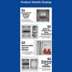 Waterproof Distribution Box 12 to 24 Circuits Flame Retardant PC Panel ABS
