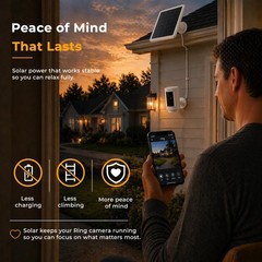 2-Pack 8W Solar Panel Charger for Ring Stick Up & Spotlight Cam, IP65 Waterproof