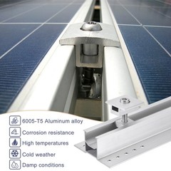 6 x 300mm Aluminium Profile Mounting Rail 8 x 35mm Clamps
