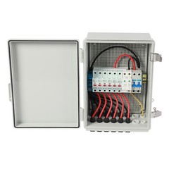 6-String Solar PV Combiner Box New 15A Circuit Breaker For Solar Panel System