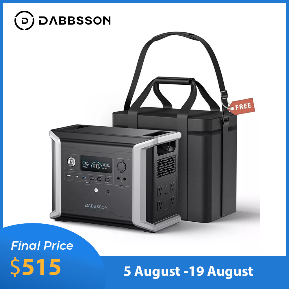Dabbsson 1330Wh 1200W Portable Power Station Solar Generator for Road Trip RV