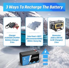 New 3-PACK 12V 8Ah LiFePO4 Deep Cycle Battery Energy for RV, Solar, Marine,Home