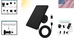 High Efficiency Solar Panel for Outdoor Security Cameras – 10ft Cable Included