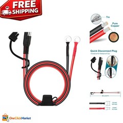 MENTBERY SAE Extension Cable, 2FT 10AWG SAE Battery Connector, Ring Terminal Ha