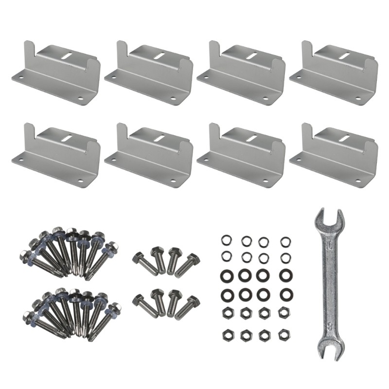 4/8Set Solar Panel Mounting Z Bracket Solar Mounting Aluminum Rail End Clamps