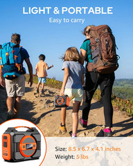 300W Portable Power Station, 220Wh Backup Battery Pack for Outdoor Use