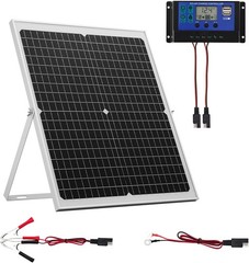 VEVOR 30W 12V Solar Panel Battery Charger, Solar Battery Trickle Charger Maintai