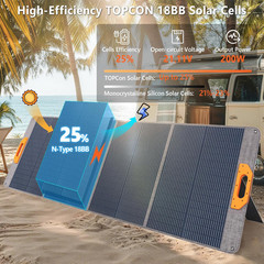 200W Portable Solar Panel, 25% High Efficiency Foldable Solar Panel Charger for