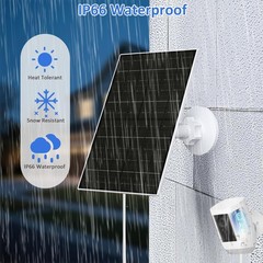 6W Solar Panel for Ring Camera, DC 3.5×1.35mm & USB-C Solar Charger Compatibl…