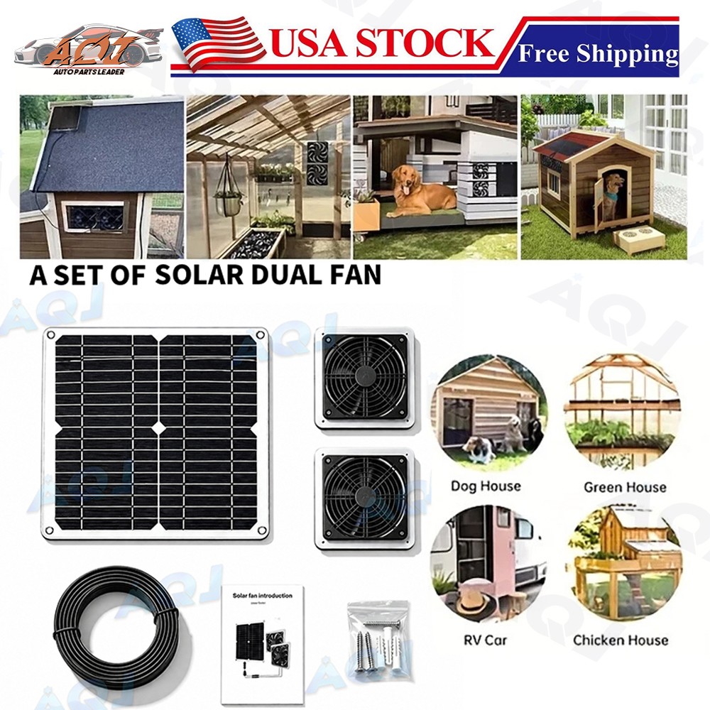 18V Weatherproof Solar Panel Kit with DC Fan for Efficient Outdoor Ventilation