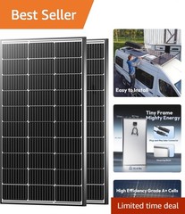 200W High Efficiency Solar Panel Set – 2PCS Monocrystalline for Off-Grid Use