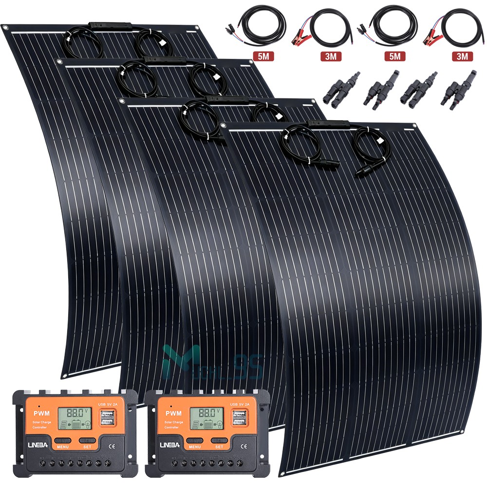 200/400W Portable Flexible Solar Panel for Power Station/Camping/RV/Home/Rooftop