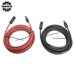 4mm²/12AWG 20FT Black+Red Solar Panel Extension Cable Wire Connector 1 Pair