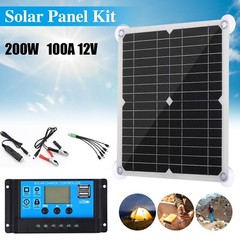 200W Solar Panel 12V battery Charger W/Controller for Camping Marine Boat RV Car