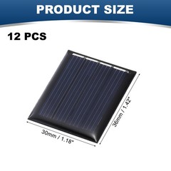 12Pcs 2V 0.12W 60mA Mini Solar Panels, Solar Photovoltaic Power Cells